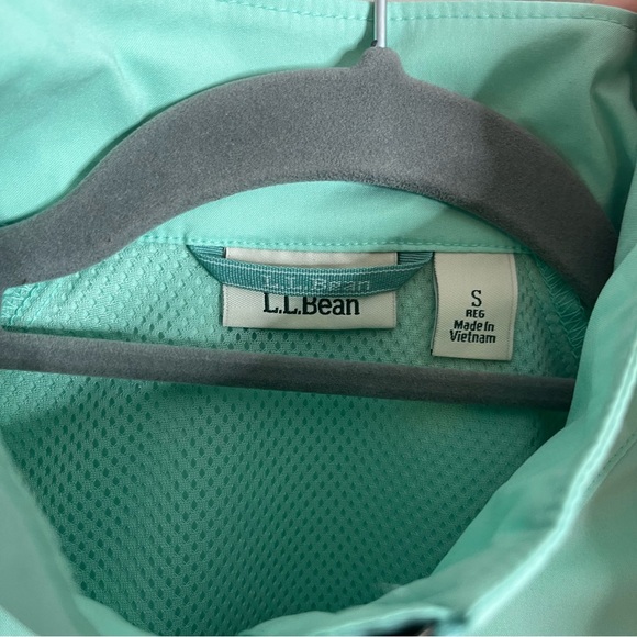L.L. Bean Size Small 1/4 Zip High Collar Mint Green Wind Sun Breaker Vented Top - Picture 3 of 6